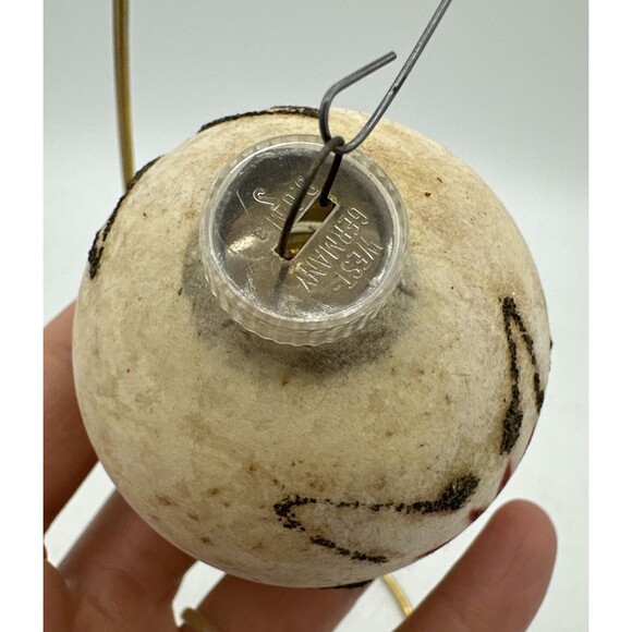 Vintage Red Star Flower Ornament Glass Plastic Cap Christmas Bulb West Germany - Picture 6 of 9